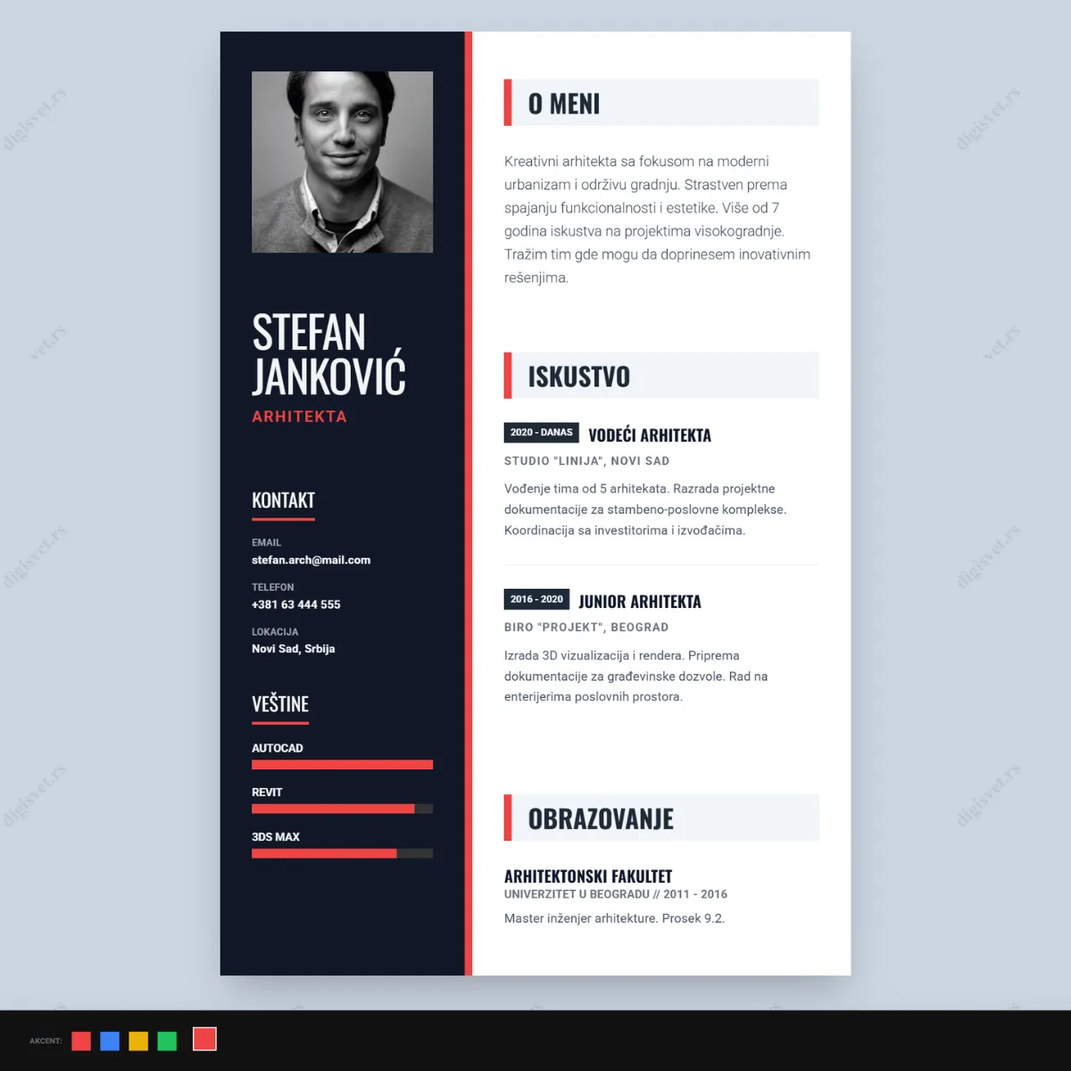 Bold Column CV